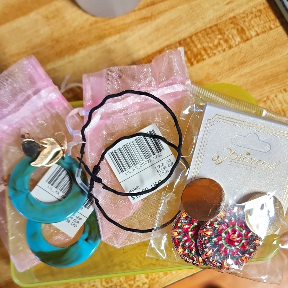 Three Pair Of Earrings